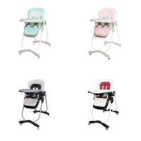 Chaise haute pliable pour bébé, directement de l'usine, avec repose-pieds intégré en forme de U, pédale antidérapante, coussin amovible et lavable, OEM