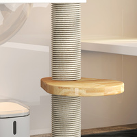 Maison pour chat en bois décorative haut de gamme, cage à chat intérieure spacieuse à plusieurs niveaux, villa multifonctionnelle pour animaux de compagnie, meuble de salon