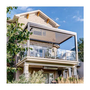 <span class=keywords><strong>Pergola</strong></span> en aluminium motorisée, imperméable, murale, 4x3, pour l'extérieur, avec <span class=keywords><strong>toit</strong></span> à persiennes et <span class=keywords><strong>rideau</strong></span> - Product Image 5