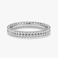 Bague d'empilage à double perle en argent 925 personnalisée européenne et américaine Milskye
