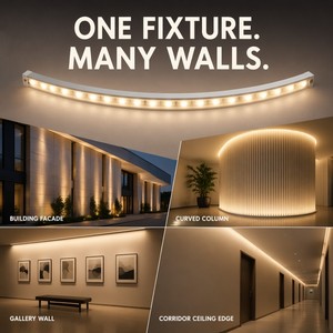 Bande lumineuse <span class=keywords><strong>LED</strong></span> linéaire flexible DC24V 1616 pour façade architecturale extérieure, éclairage frontal, 18W - Product Image 4