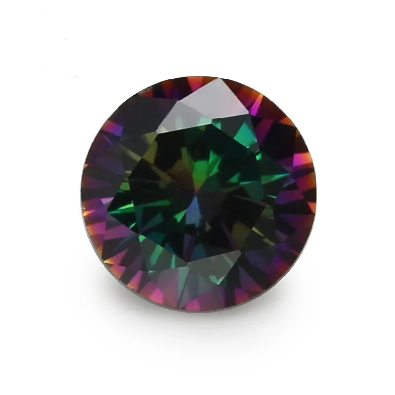 0.8mm to 10mm Round shape mystic rainbow Synthetic cubic zirconia loose mystic cz stone