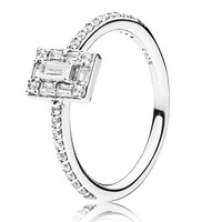 Bagues en argent sterling 925 avec double boucle et halo de zircons étincelants pour femmes, bagues empilables tendance, bijoux fins en gros