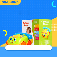 Interactive Educational Push Pull Baby Toy Cartoon Handle Keyboards Musical 5-Scale Functions 6-Piece ABS Toy Musical Instrument