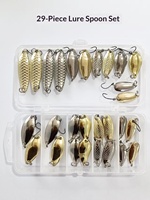 Kit de leurres métalliques assortis avec boîte à pêche, ensemble d'appâts rotatifs réfléchissants pour la pêche au bar, à la truite, en eau douce et en eau salée
