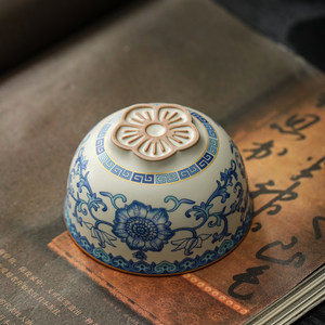 Taza de porcelana Ru Ware Floral Master Cup para degustación de té Kung Fu, para té Pu'er, sin tapa, origen Dehua, sin plomo. - Product Image 3