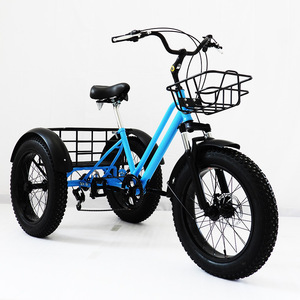Ready to Ship Good Quality 7 Speed  24" + 20" Fat Tire Cargo Tricycle