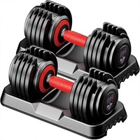 Ensemble d'haltères réglables en fonte Fit Sir 10-en-1 25LB/55LB avec système de verrouillage sécurisé et plateau de rangement intégré, réglage rapide en 1 seconde