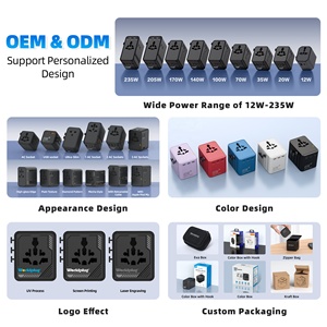 Adaptador de Viaje Internacional Worldplug OEM ODM con 3 Tomas de Corriente, Cargador Tipo C de 45W GaN, Enchufe Universal Multiusos - Product Image 5