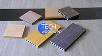 Plancher de terrasse extérieur en WPC moderne, carré, gaufré, à double verrouillage, anti-corrosion, antidérapant, résistant à l'humidité, à emboîtement