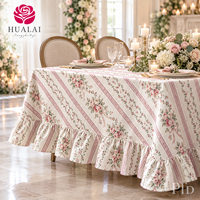 Nappe ronde en polyester imprimée sur mesure OEM, effet lin plissé, pour décoration de maison et de mariage, 120 pouces