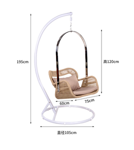 Feuille violette balcon Bella panier suspendu chaise balançoire cour intérieure et extérieure chaise en rotin matériau métallique - Product Image 6