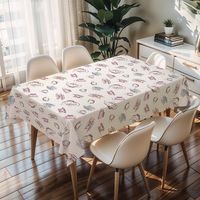 Nappe jetable rose à imprimé café RNPT pour table marocaine, nappe rectangulaire