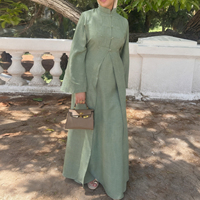 Nouvel ensemble abaya modeste en deux pièces pour femmes musulmanes, style turc, robe kaftan élégante, cardigan uni de Dubaï et tenue intérieure