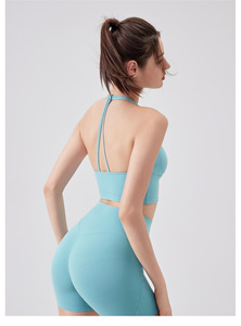 Top Deportivo Halter para Mujer al por Mayor, con Cuello en V, Acolchado, Ajustado, para Yoga, Running, Pilates y Fitness - Product Image 3