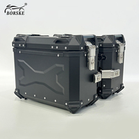 Boîte latérale universelle pour moto en alliage d'aluminium à démontage rapide 36L avec support de boîte latérale et verrou de sécurité