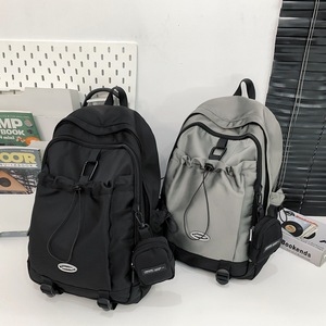 Student <b>Backpack</b> <b>Large</b> Capacity 16 Inch Laptop Bag For School Education Unisex Black White Gray Solid Color DX8819 - Product Image 4