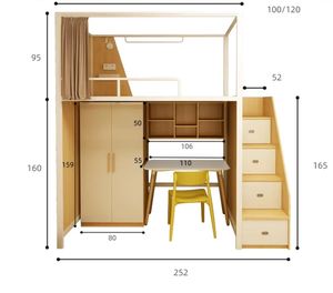 Venda direta do fabricante Heavy-Duty Metal <span class=keywords><strong>Loft</strong></span> <span class=keywords><strong>Bed</strong></span> com Table Ladder Roupeiro para Uso do Quarto do Apartamento Dormitório - Product Image 6