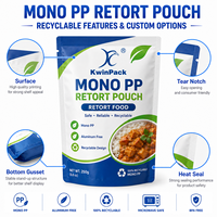 Sachet souple en PP monofilament pour la cuisson sous autoclave, idéal pour l'emballage de bouillons de viande, repas prêts à consommer, écologique et compatible micro-ondes
