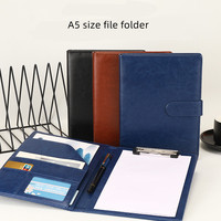 Carpeta de archivos de cuero PU de tamaño A5 personalizable Clip de hebilla de carpeta de cartera para una organización de archivo eficiente con logotipo personalizado