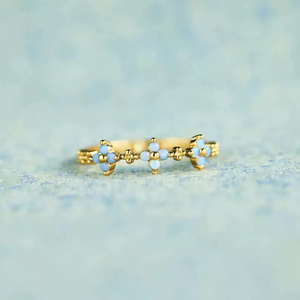 AR002 Элегантные кольца из стерлингового серебра 925 пробы с опалом, модные ювелирные изделия, обручальные кольца с четырехлистным клевером, позолоченные/посеребренные кольца для женщин - Product Image 3