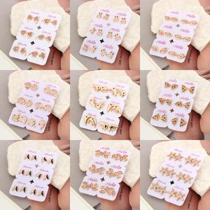 Nyh फैशन गहने बालियां थोक प्यारे जानवर 18k गुलाब सोने के बयान - Product Image 1