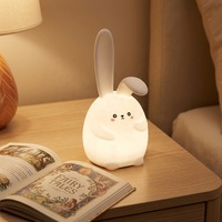 Mini lampe de nuit LED en silicone en forme d'animal pour enfants - Changeant de couleur - Rechargeable par USB - Lampe de chevet à intensité réglable - Cadeau