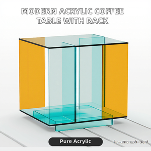 โต๊ะกาแฟอะคริลิคดีไซน์เรียบง่ายทันสมัย ไม่สามารถพับได้ โต๊ะข้างใหม่ เฟอร์นิเจอร์ห้องนั่งเล่น ห้องนอน ชั้นวางนิตยสาร ใช้ในบ้าน - Product Image 2