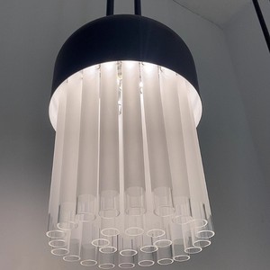 Modern Black Glass Pendant <b>Light</b> <b>Led</b> Round Anti Glare Chandelier For Bedroom Living Room Study - Product Image 2
