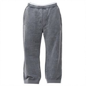 Men Embroidered Casual Jogger <b>Oversized</b> Colored Washed Fleece Cotton Pants Streetwear <b>Sweatpants</b> - Product Image 3