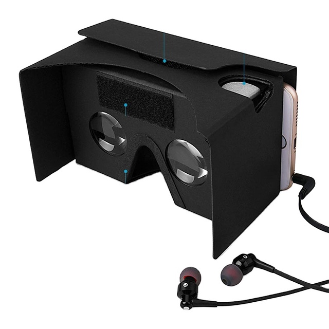 Cardboard 2.0 VR Video Glasses - Immersive 3D Virtual Reality Experience with Cardboard Box