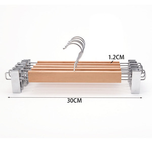 Porte-jupe avec Clip plat d'hôtel, bas prix, 1.2 <span class=keywords><strong>cm</strong></span> d'épaisseur, porte-pantalon en bois massif - Product Image 2