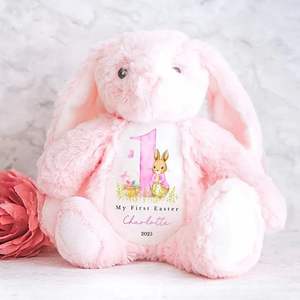 Mainan boneka hewan kelinci Paskah, mainan lembut Kelinci Paskah, bisa dipersonalisasi - Product Image 4