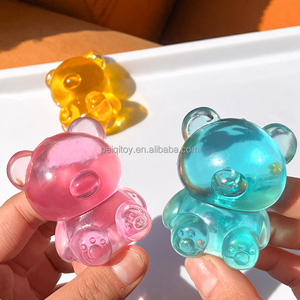 Wholesale Custom Bear <b>Squeeze</b> Bear Maltose Fidget Stress <b>Ball</b> Toys Custom Logo Printed Unisex Products Transparent Sugar Bear - Product Image 6
