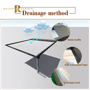 All Season Easily Assembled Waterproof PVC Roof Aluminum Pergola Custom Sunshade Rainproof <strong>Porch</strong> Patio Retractable Cover <strong>Canopy</strong> - Product Image 4