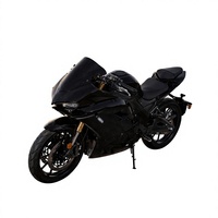Black Matte Racing Electric Motorcycle 5000W 72V Sportbike Style Full Fairing Mid Drive ABS Dual Disc High 80km/h Adult E-Moto