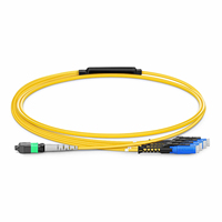 Kabel Patch MPO UPC/APC US Conec High-Density MDC Connector OM3 Duplex 8-24 Core untuk Pusat Data 400G, Jumper Pembalik Polaritas