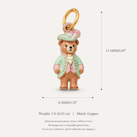 Nouveau Charm Personnalisable DIY en Cuivre Doré, Mignons Animaux 3D (Lapin, Renard, Chien, Cerf, Écureuil, Cochon, Ours, Agneau) pour la Fabrication de Bijoux et Colliers