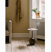 Table Basse Moderne en Marbre Nordique, Table de Chevet Crème pour Chambre et Salon, Table d'Appoint Minimaliste, Taille Personnalisable, Petite