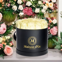Boîte Cadeau de Luxe Portable avec Revêtement UV pour Emballage Floral, Écologique et Personnalisable, Boîte de Livraison Cylindrique en Gros