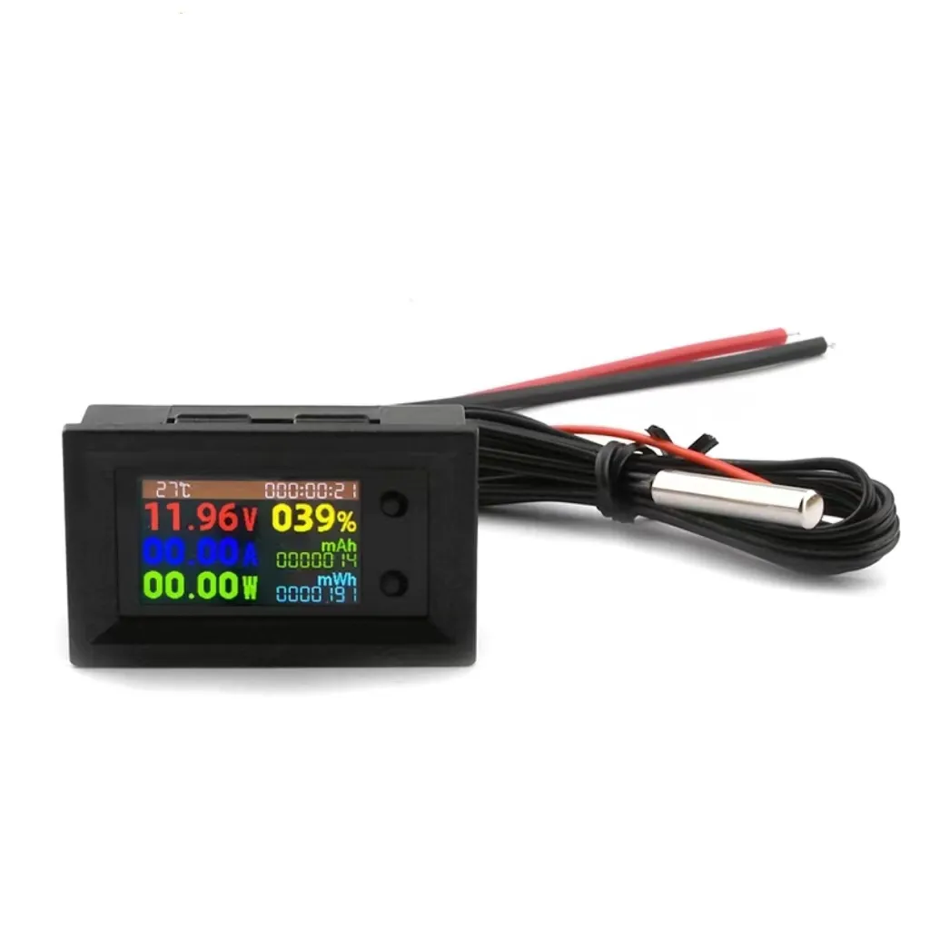 LCD Màn hình màu DC điện áp Ampe kế đa chức năng Dụng cụ đo tám trong một đa chức năng Tester DC12V