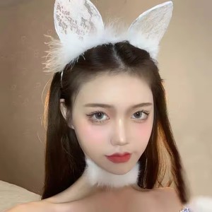 Diadema Transformable con Orejas <span class=keywords><strong>de</strong></span> Conejo y Encaje Sexy, Diadema <span class=keywords><strong>de</strong></span> Encaje con Puntos <span class=keywords><strong>de</strong></span> Moda Hecha a Mano para Fiestas y Eventos, Accesorios para el Cabello - Product Image 3