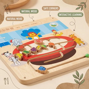 Tavola delle Attività Montessori in Legno - Giocattolo Educativo <span class=keywords><strong>Sociale</strong></span> per Distribuzione Alimenti Prescolare, Sicuro, Non Tossico e Salvaspazio - Product Image 3