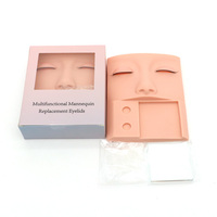 Mannequin d'entraînement en silicone avec yeux amovibles Modèle de tête d'entraînement pour extension de cils Outil de tête de mannequin
