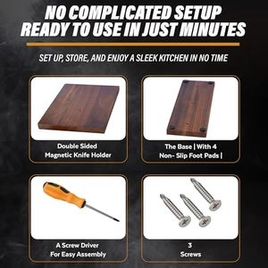 ที่วางมีดแม่เหล็กอเนกประสงค์ <span class=keywords><strong>Yelo</strong></span> XL-01 ขนาด 12" x 9" แบบสองด้าน แม่เหล็กเสริมแรง วัสดุไม้ สำหรับเก็บมีดและกรรไกรในครัว ทำจากสแตนเลส - Product Image 5