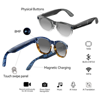 Lunettes Intelligentes SMA 1080P avec Enregistrement Vidéo HD, Changement de Couleur, IA, Caméra 16 Go, Contrôle des Appels et Intégration ChatGPT