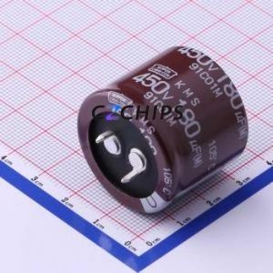 Condensador Electrolítico de Aluminio EKMS451VSN181MR25S, Montaje a Presión, Componente de Orificio Pasante (THT), D30xL25mm 180uF 20% 450V 10mm - Product Image 1