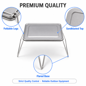 Camping <strong>Foldable</strong> <strong>Table</strong> Legs Pure Titanium Small Square <strong>Table</strong> Top Stainless Steel Camp <strong>Table</strong> Picnic <strong>Tables</strong> Camping Equipment - Product Image 6