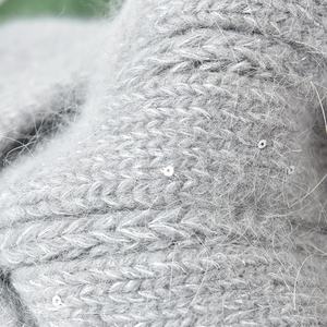 If me-chapeaux tricoté en laine, pour femmes, fourrure naturelle, <span class=keywords><strong>pompon</strong></span> rayé, large manchette, chapeau de Ski, tête de mort, nouveau, hiver - Product Image 3