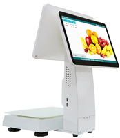 Báscula Android Pos con reconocimiento de cámara IA, impresión térmica de billetes, código de barras, Impresión de etiquetas, caja registradora